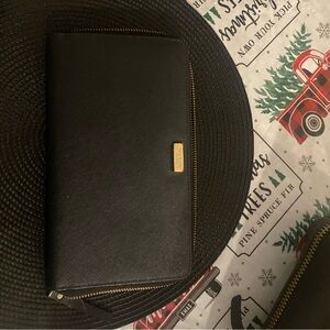 XL Authentic Kate Spade Black Wallet with Gold Accents